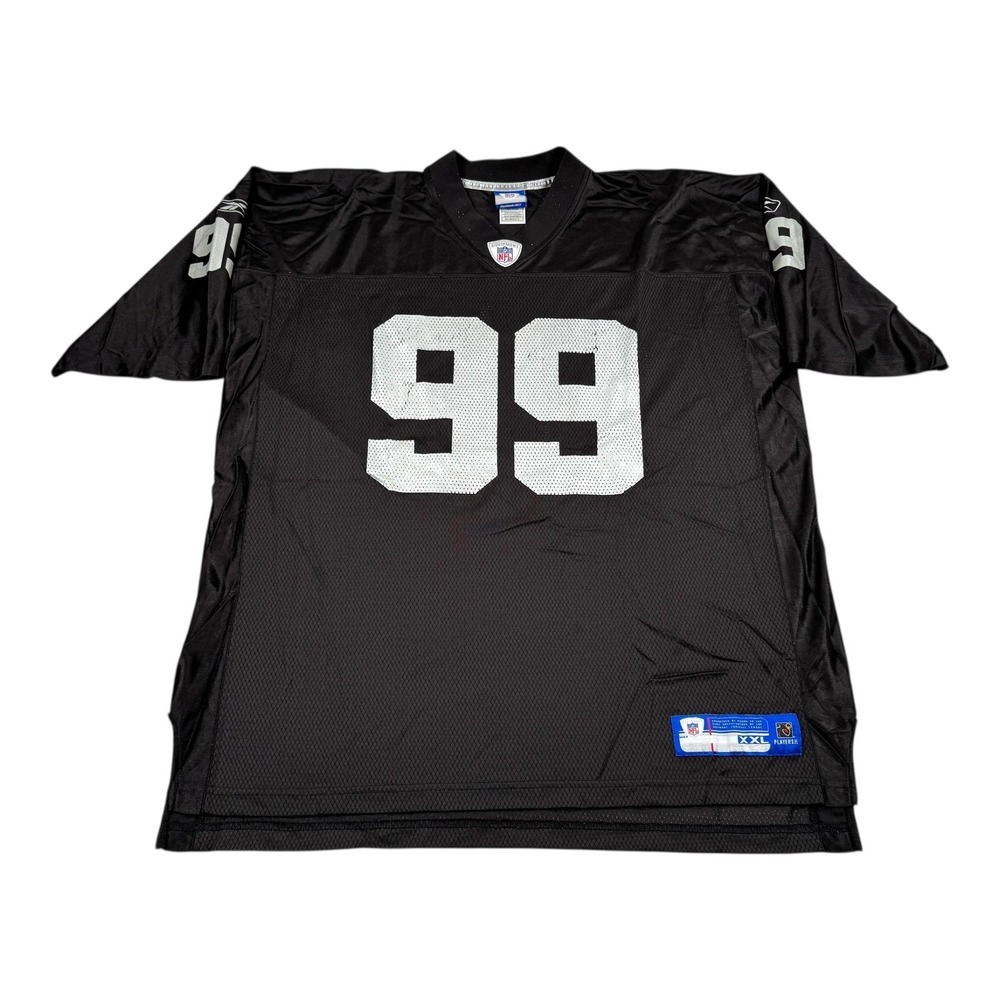 Oakland Raiders Football Jersey Mens 2XL Black NFL Reebok Sapp 99 On Field